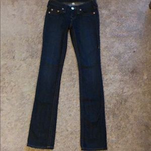 Tue religion straight jeans dark wash sz 24